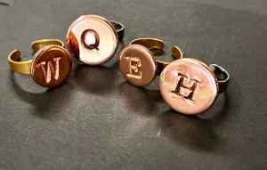 Alphabet adjustable ring