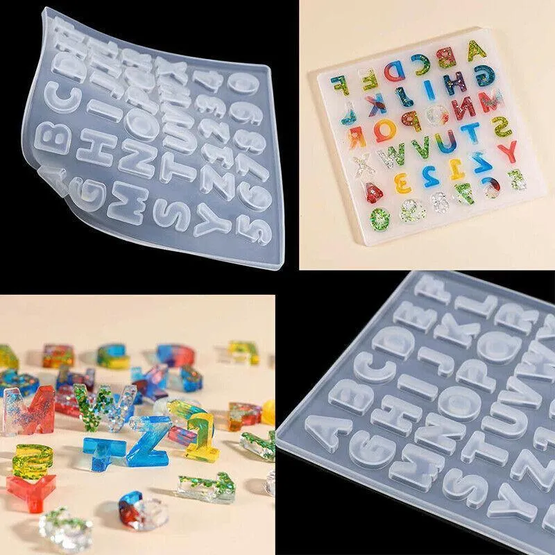 Alphabet Number Silicone Pendant Mold Necklace Jewelry Resin Mould Casting Craft