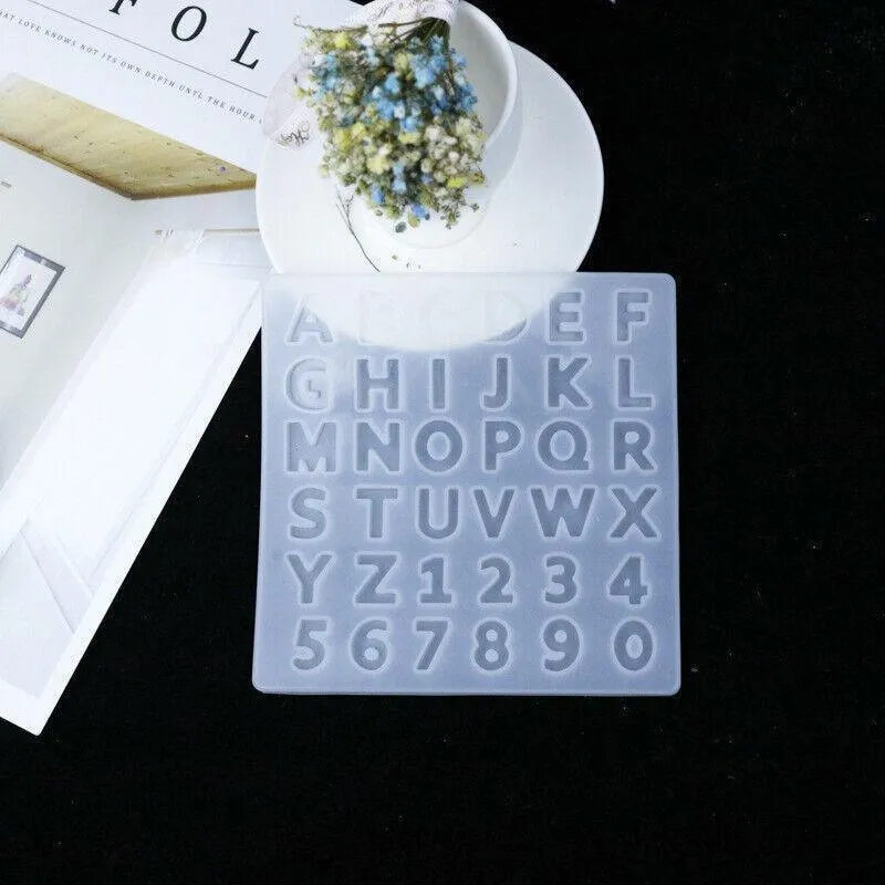 Alphabet Number Silicone Pendant Mold Necklace Jewelry Resin Mould Casting Craft