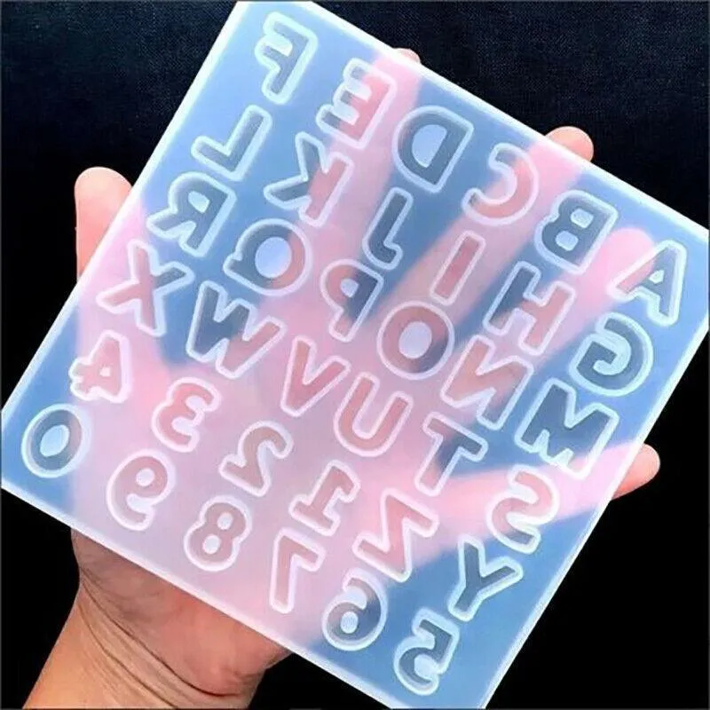 Alphabet Number Silicone Pendant Mold Necklace Jewelry Resin Mould Casting Craft