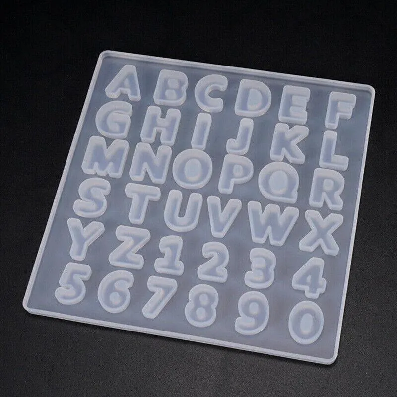 Alphabet Number Silicone Pendant Mold Necklace Jewelry Resin Mould Casting Craft