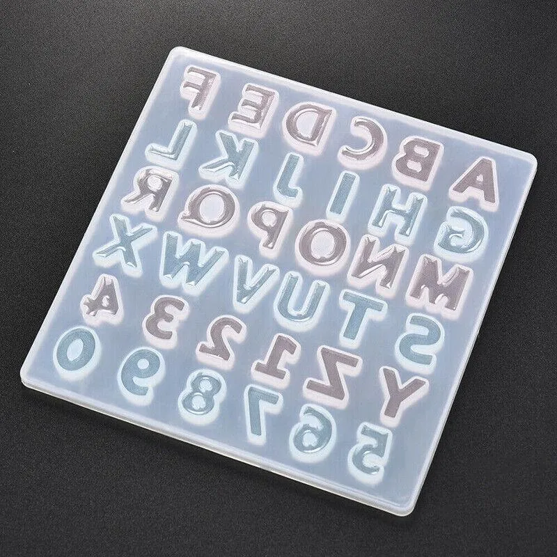 Alphabet Number Silicone Pendant Mold Necklace Jewelry Resin Mould Casting Craft