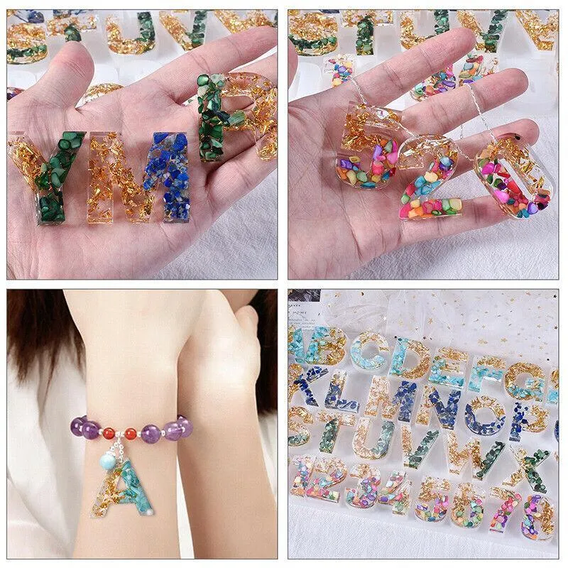Alphabet Number Silicone Pendant Mold Necklace Jewelry Resin Mould Casting Craft
