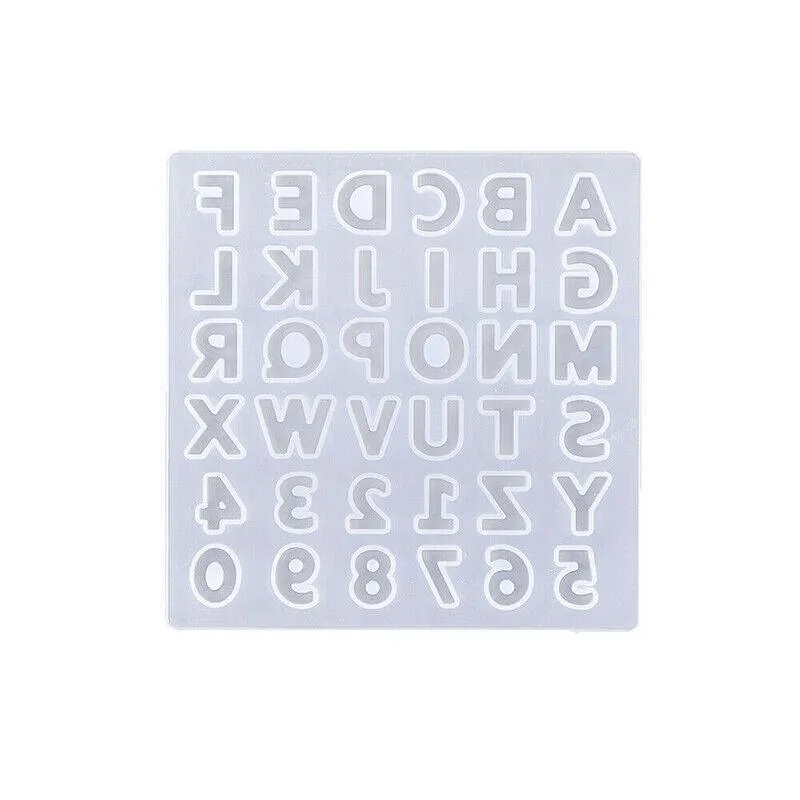 Alphabet Number Silicone Pendant Mold Necklace Jewelry Resin Mould Casting Craft