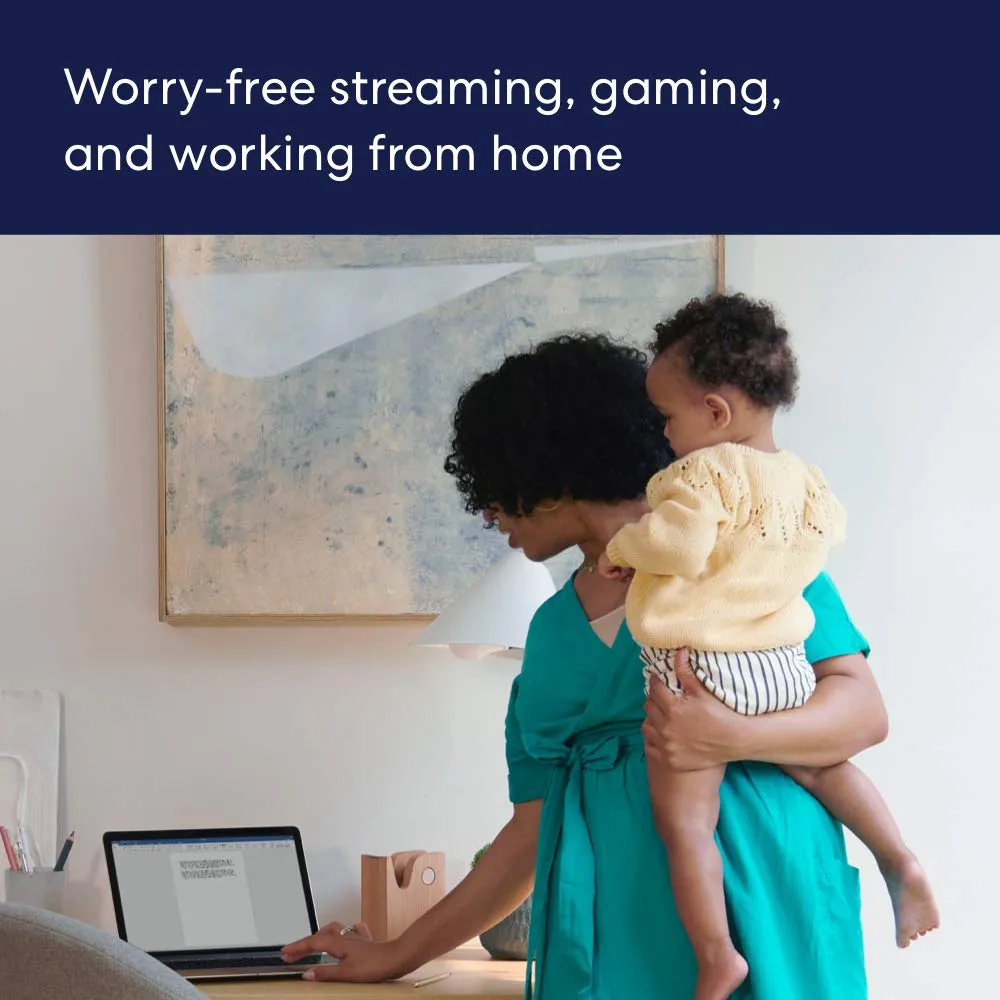 Amazon eero 6 mesh wifi system - Supports internet plans up to 500 Mbps, Coverage up to 3,000 sq. ft., Connect 75  devices, 2-pack (1 router   1 extender)