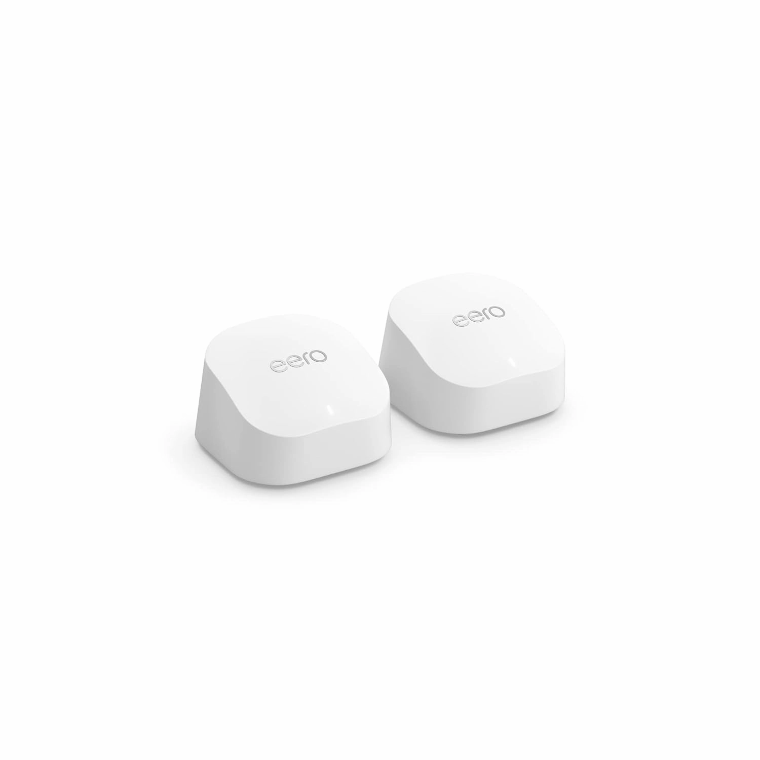 Amazon eero 6  mesh wifi system - Supports internet plans up to a Gigabit, Coverage up to 3,000 sq. ft., Connect 75  devices, 2-pack