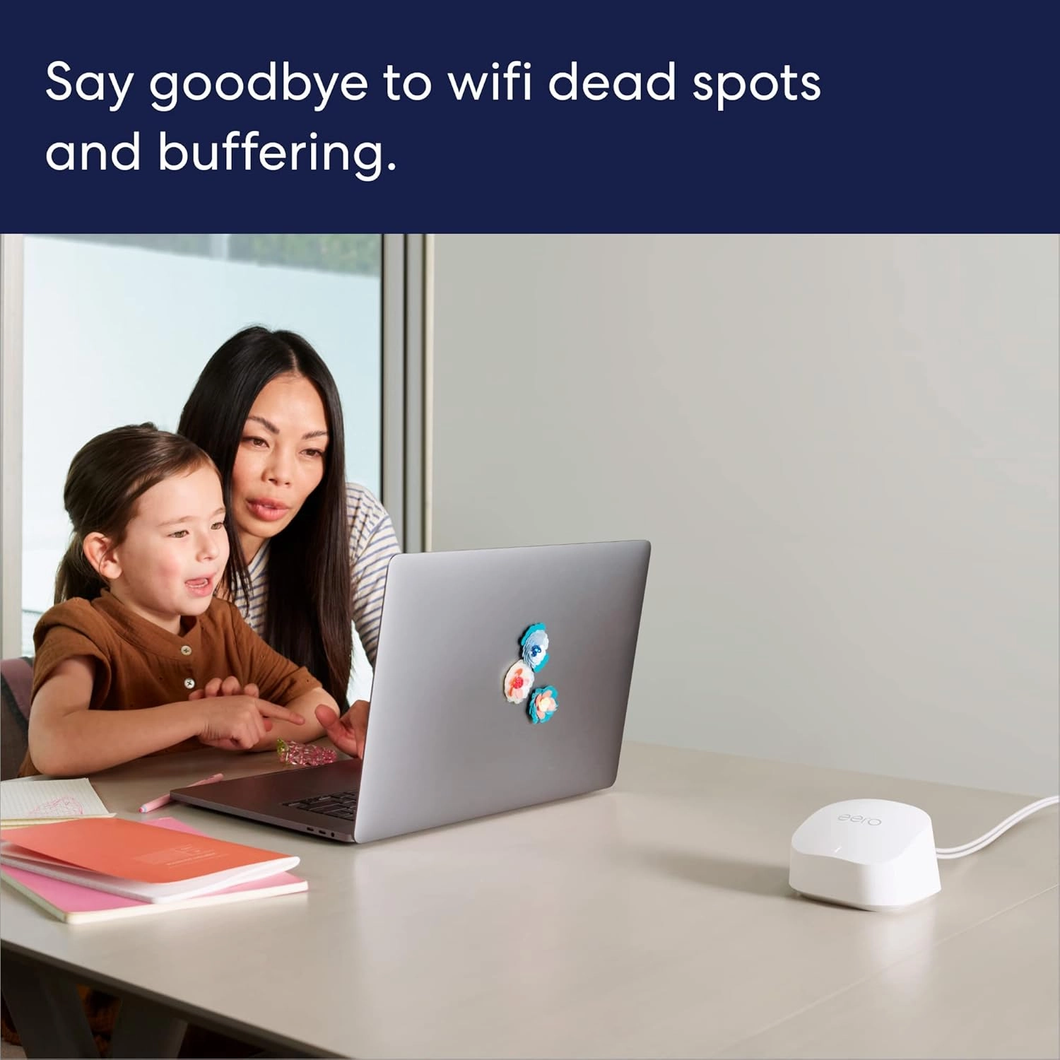 Amazon eero 6  mesh wifi system - Supports internet plans up to a Gigabit, Coverage up to 3,000 sq. ft., Connect 75  devices, 2-pack