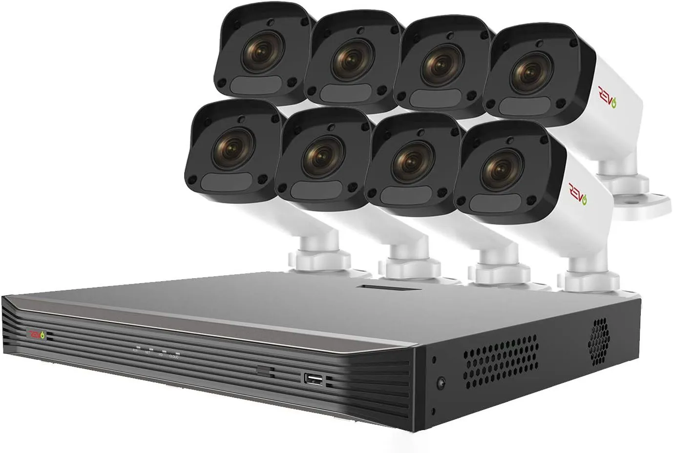 America Ultra 16 Ch. 2TB HDD IP NVR Video Surveillance System, 8 x 4MP IP Bullet Cameras - Remote Access via Smart Phone, Tablet, PC & MAC, Black (nvr) & Cameras (White) (RU162ABNDL-1)
