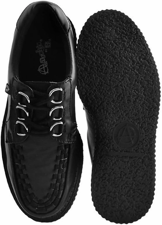 Anarchic T2270 Unisex-Adult Creepers, Black Faux Leather Creeper Shoes- US: