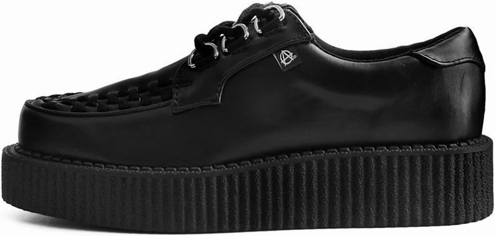 Anarchic T2270 Unisex-Adult Creepers, Black Faux Leather Creeper Shoes- US: