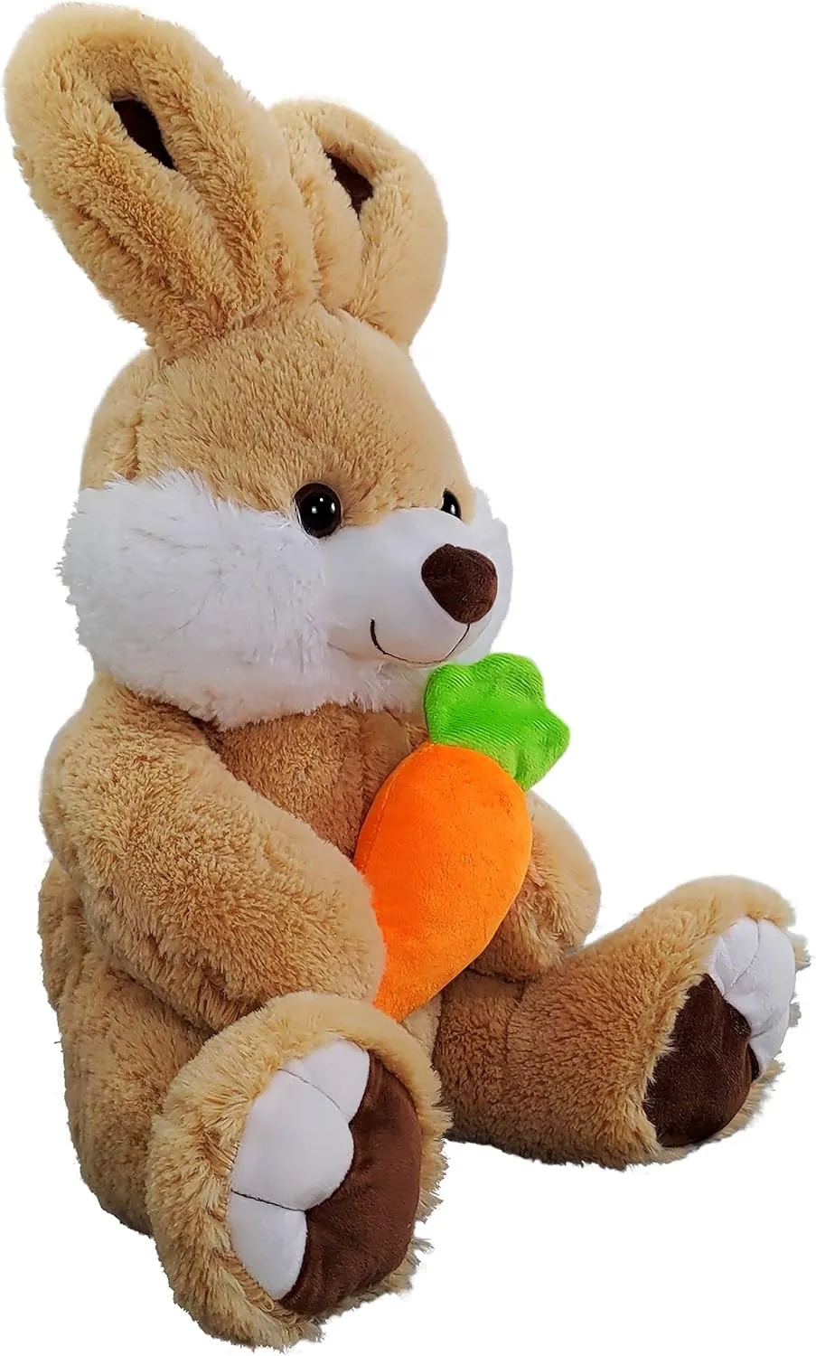 Anico 20" Brown Easter Rabbit with Bright Orange Carrot. Plush Bunny Stuffed Animal, Perfect for Easter Basket, Bunny Décor, Gifts for Kids, Spring Celebrations!