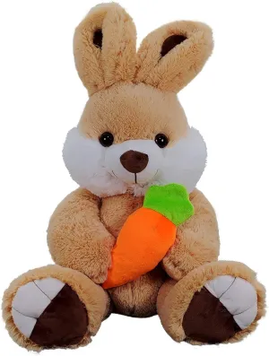 Anico 20" Brown Easter Rabbit with Bright Orange Carrot. Plush Bunny Stuffed Animal, Perfect for Easter Basket, Bunny Décor, Gifts for Kids, Spring Celebrations!