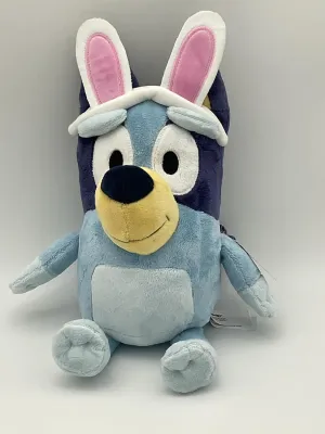 Animal Adventure Bluey Easter Plush 12" Sitting Down 18" Laying Down. Collectible Plush |Bluey with Bunny Ear Headband