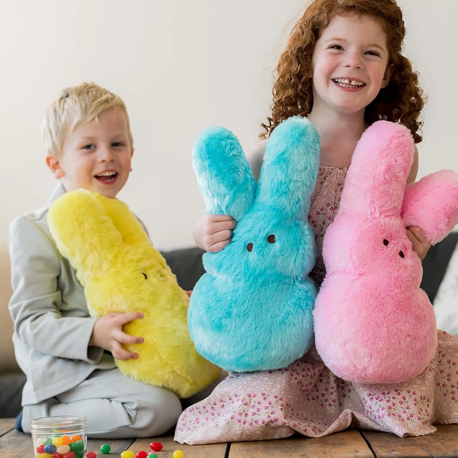 Animal Adventure | Shaggy Bunny Peeps | 15” Collectible Plush | Blue
