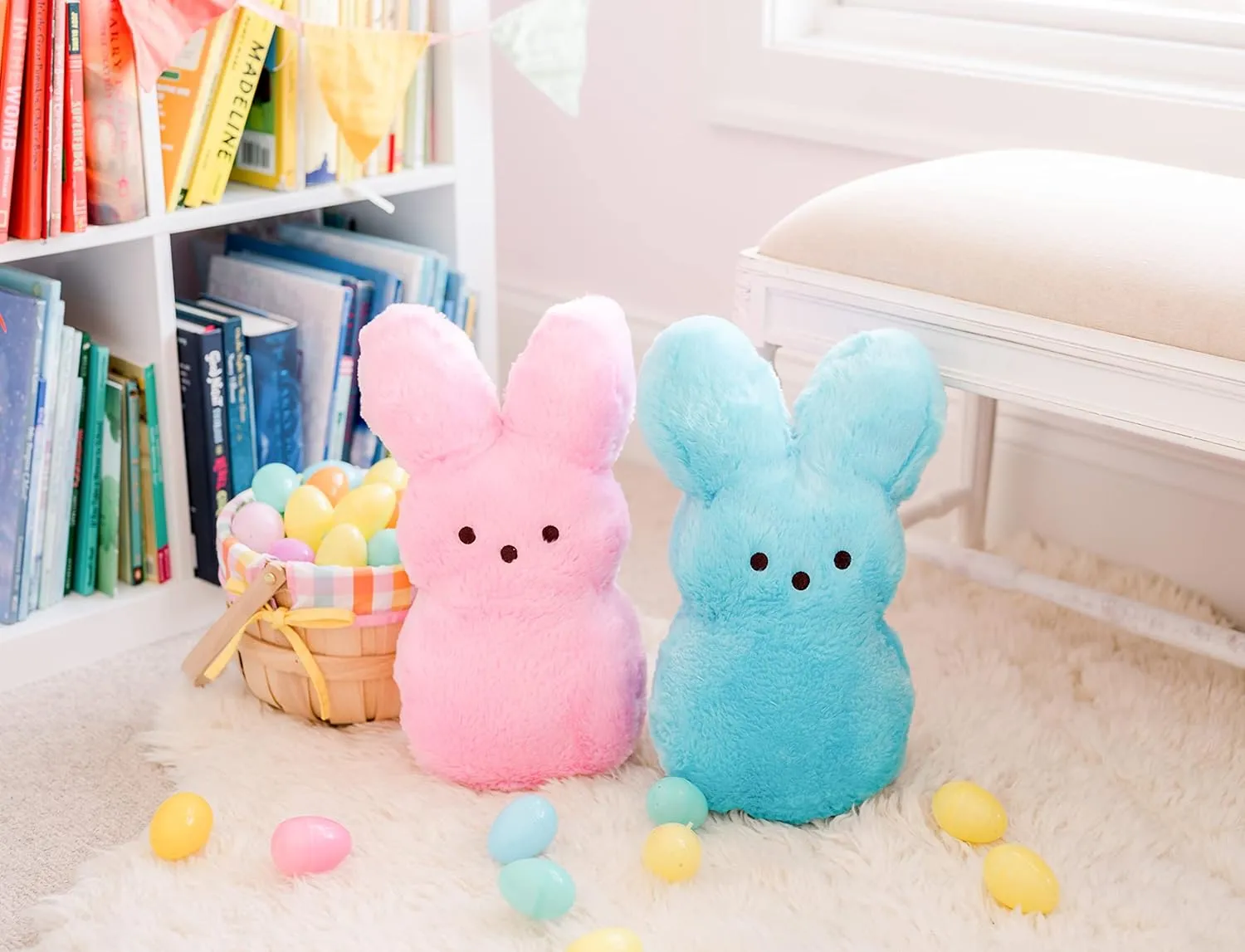 Animal Adventure | Shaggy Bunny Peeps | 15” Collectible Plush | Blue