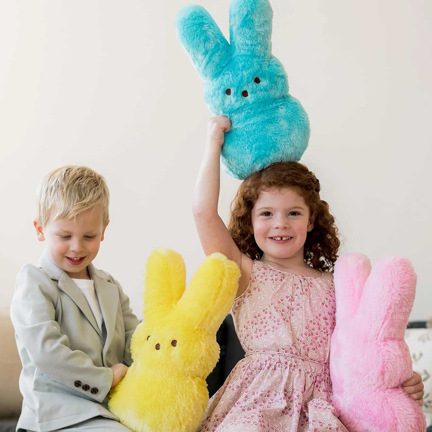 Animal Adventure | Shaggy Bunny Peeps | 15” Collectible Plush | Yellow