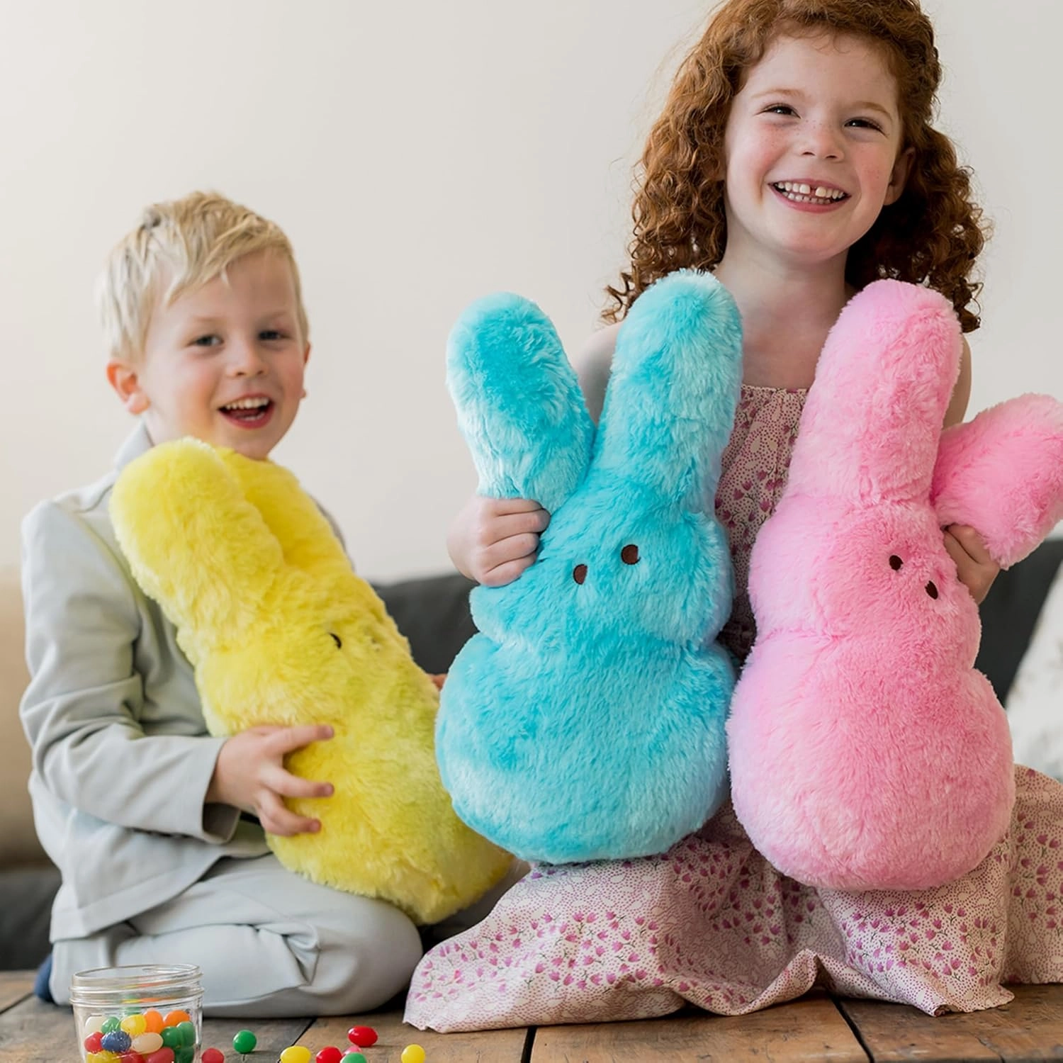 Animal Adventure | Shaggy Bunny Peeps | 15” Collectible Plush | Yellow