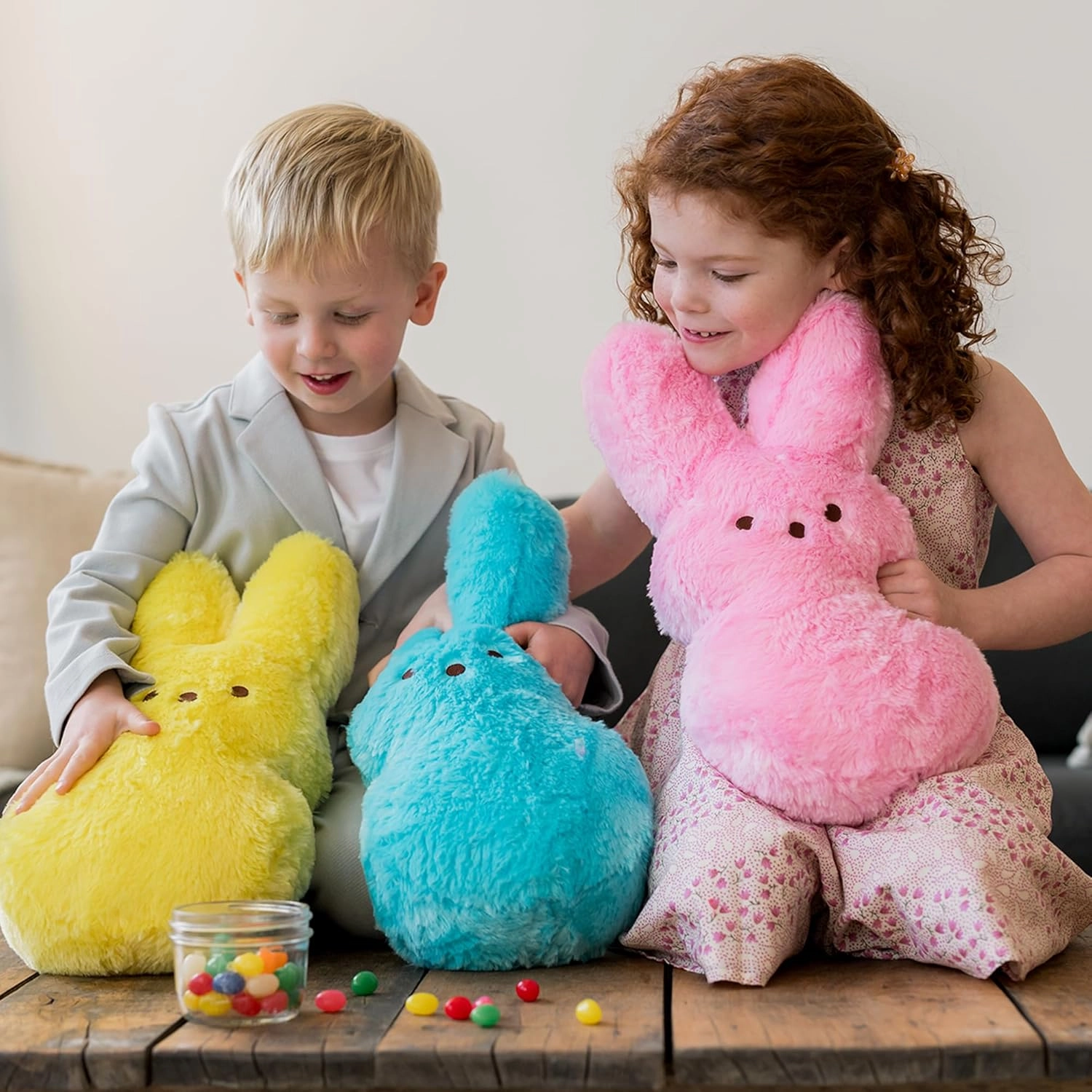 Animal Adventure | Shaggy Bunny Peeps | 15” Collectible Plush | Yellow