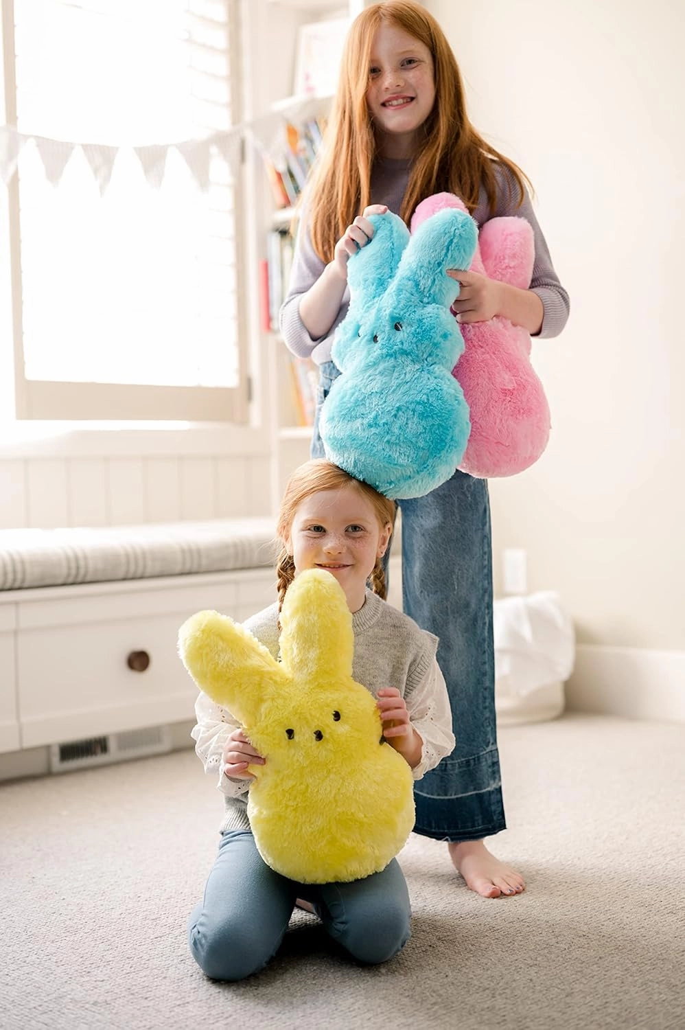 Animal Adventure | Shaggy Bunny Peeps | 15” Collectible Plush | Yellow