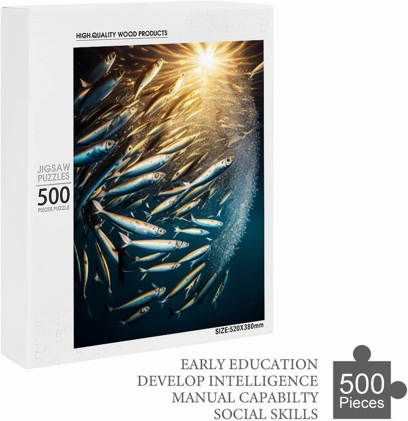 Animal Jigsaw Puzzles, Beautiful Little Fish Themed Puzzles for Adults - 500 Pieces Jigsaw Puzzles, Educational Games Gift for Elders Family and Friends