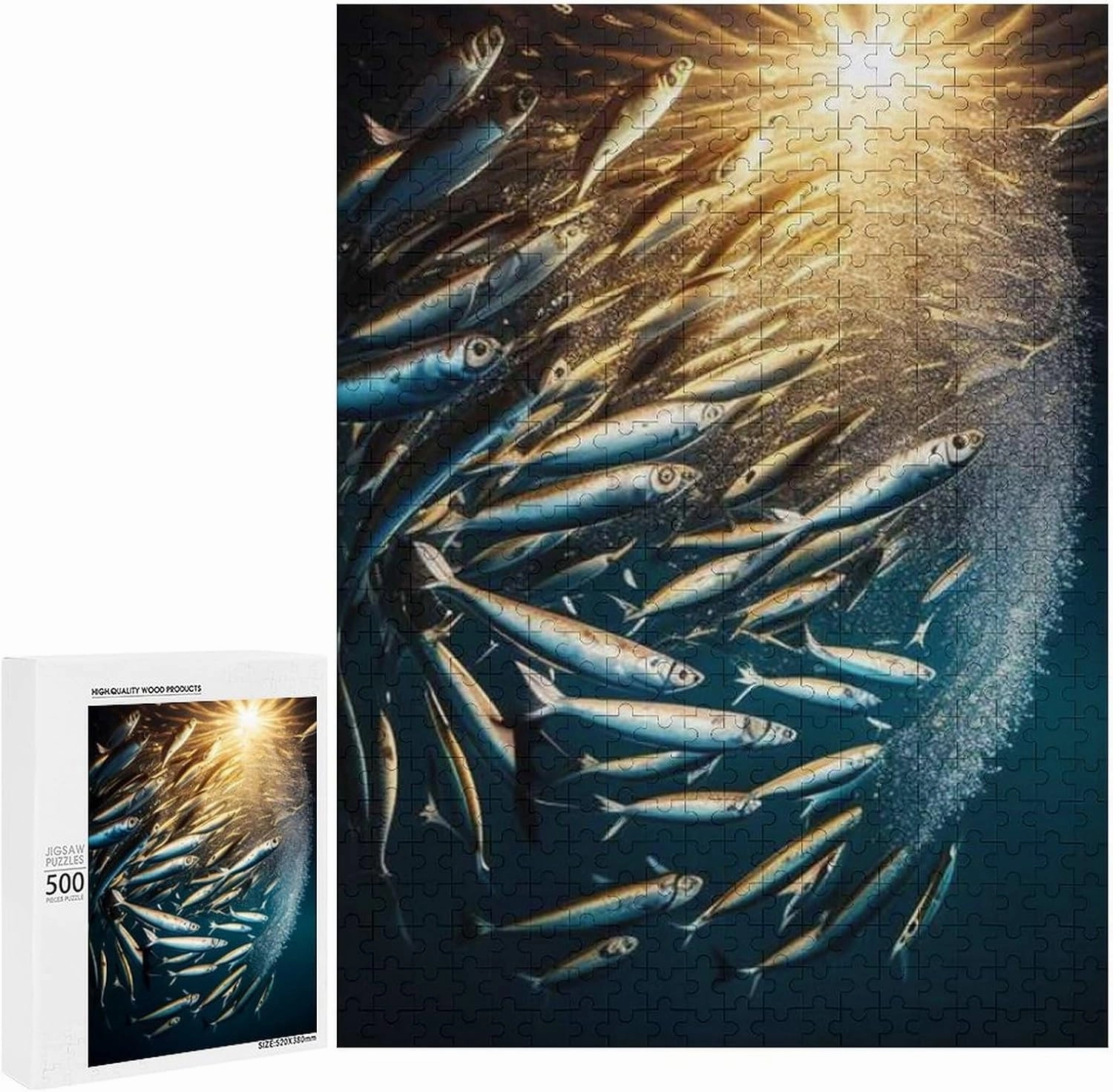 Animal Jigsaw Puzzles, Beautiful Little Fish Themed Puzzles for Adults - 500 Pieces Jigsaw Puzzles, Educational Games Gift for Elders Family and Friends