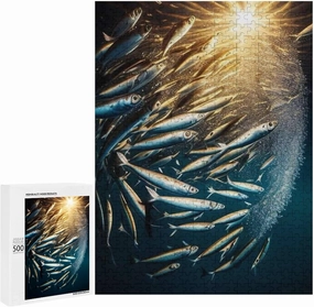 Animal Jigsaw Puzzles, Beautiful Little Fish Themed Puzzles for Adults - 500 Pieces Jigsaw Puzzles, Educational Games Gift for Elders Family and Friends