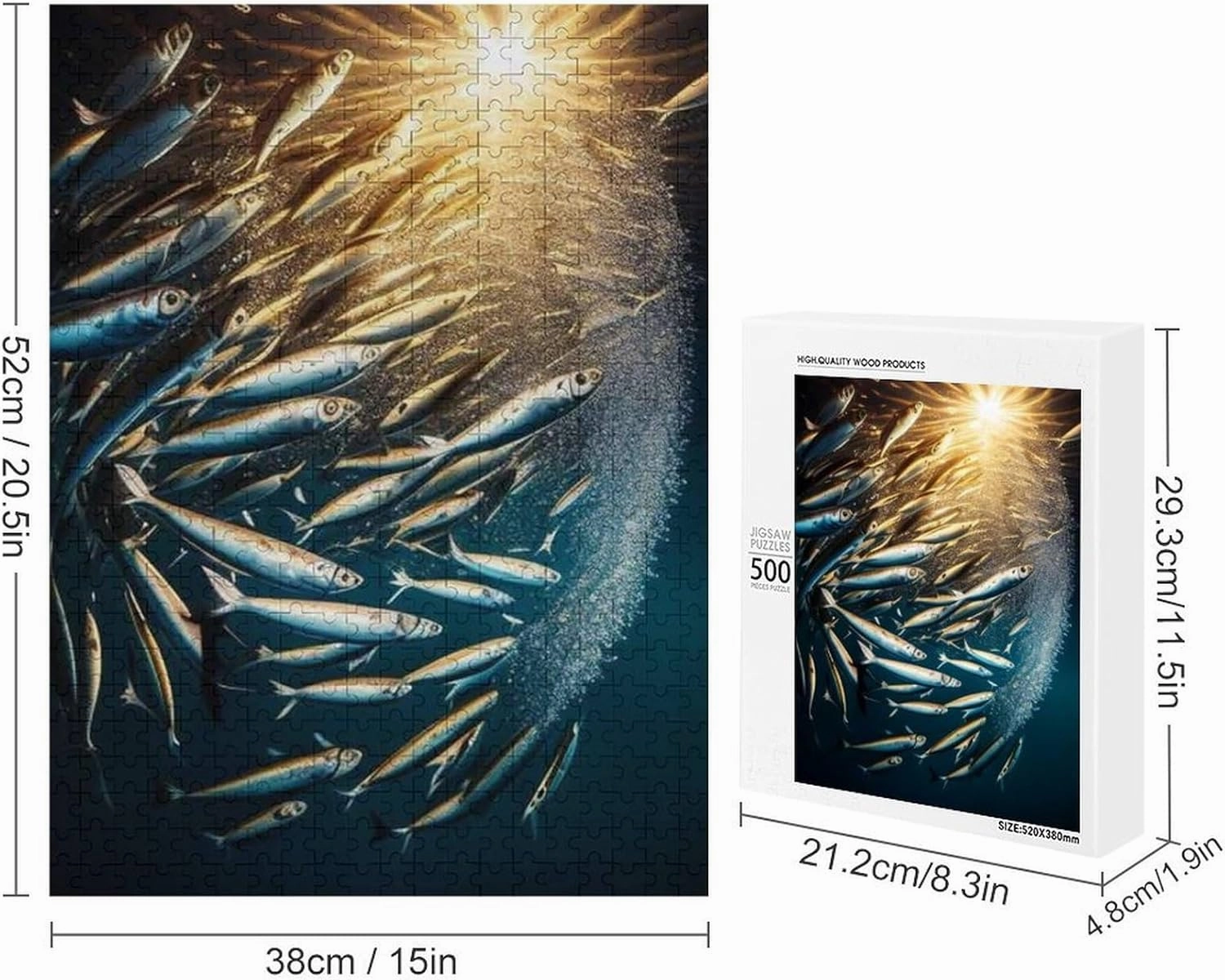 Animal Jigsaw Puzzles, Beautiful Little Fish Themed Puzzles for Adults - 500 Pieces Jigsaw Puzzles, Educational Games Gift for Elders Family and Friends
