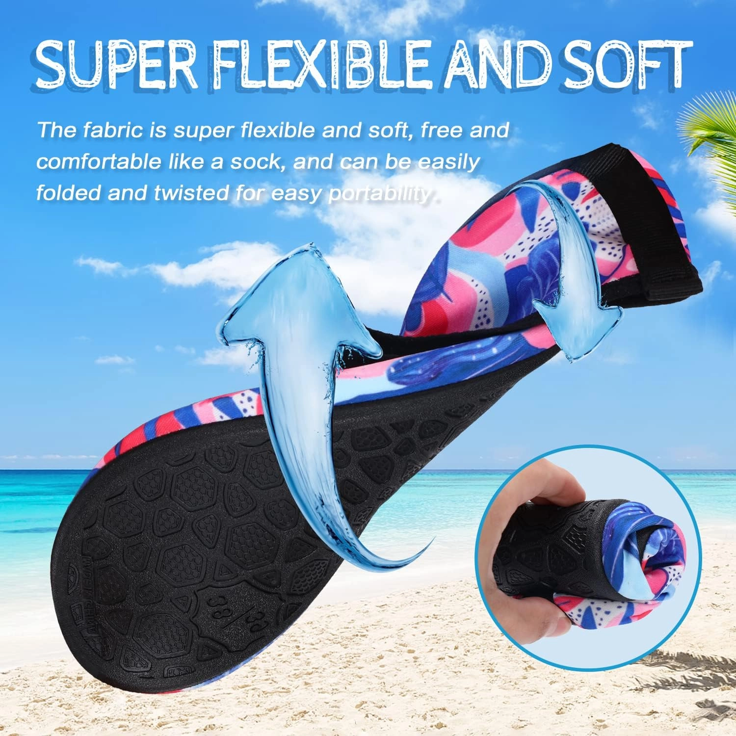 ANLUKE Water Shoes Barefoot Aqua Yoga Socks Quick-Dry Beach Swim Surf Shoes for Women Men
