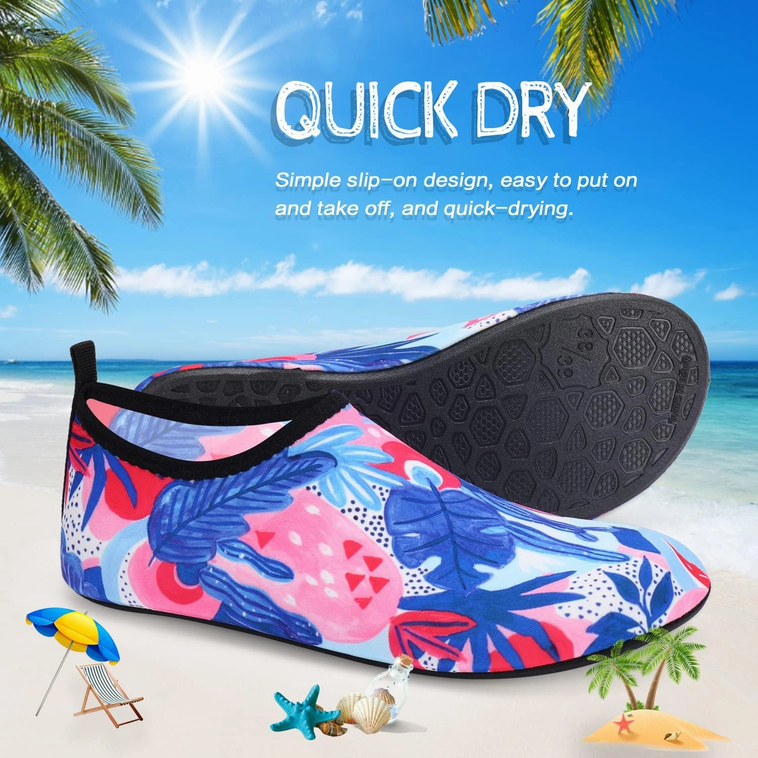 ANLUKE Water Shoes Barefoot Aqua Yoga Socks Quick-Dry Beach Swim Surf Shoes for Women Men