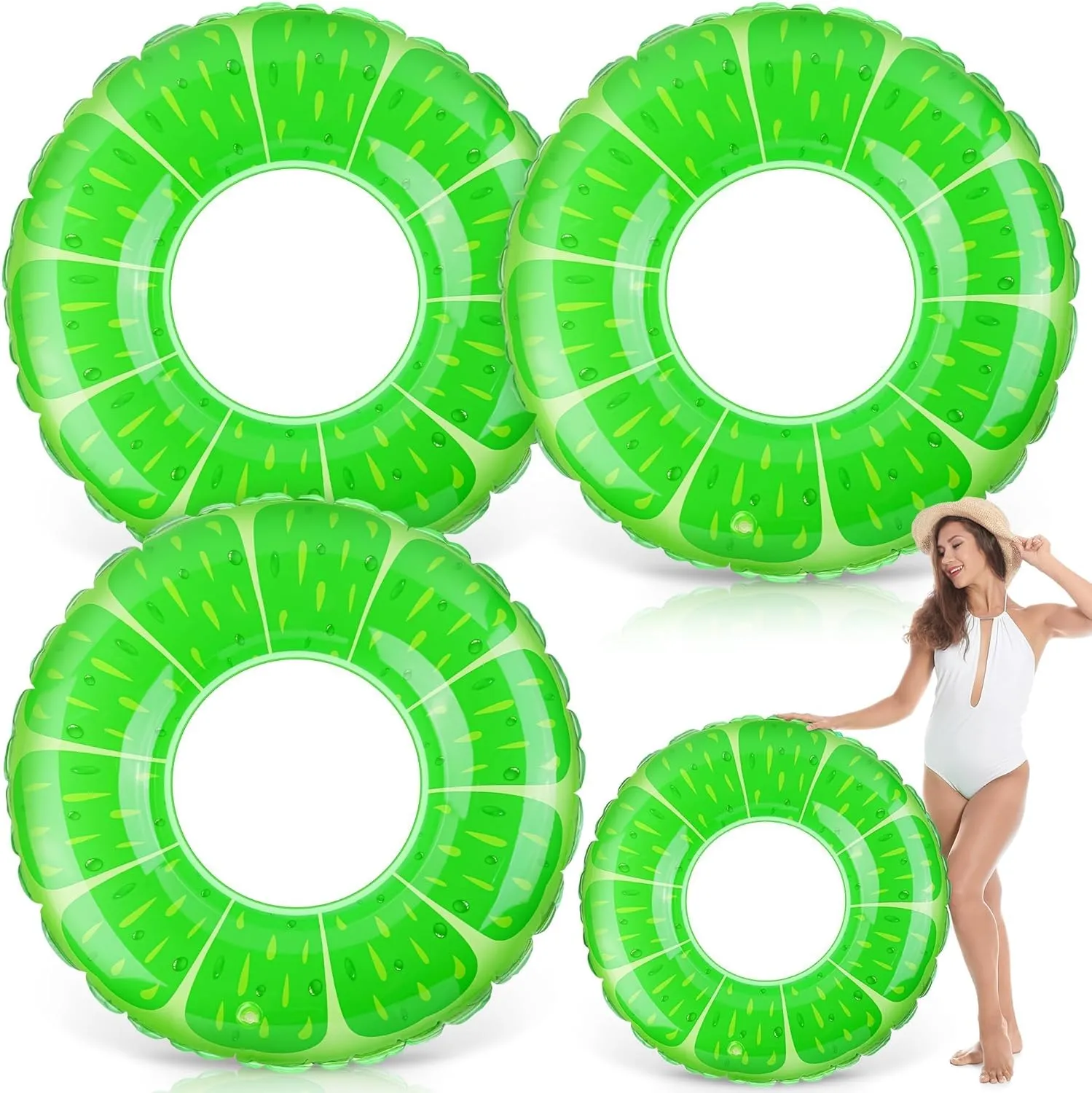Aodaer 3 Pieces Fruit Swimming Rings Inflatable Pool Floats Pool Swim Tubes Rings Beach Swimming Party Decorations for Summer Beach Water Party, Water Games
