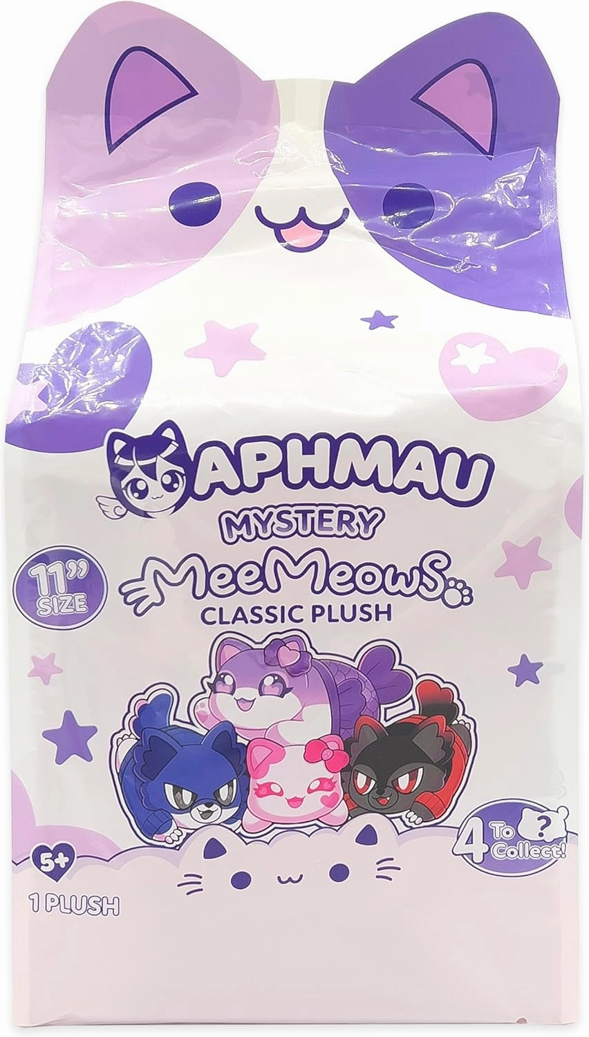 Aphmau MeeMeows 11” Classic Mystery Plush, Series 2 Friends; YouTube Gaming Channel, Plush Mystery Box, Blind Box, 1 of 4 Possible Friends MeeMeows, Official Merch
