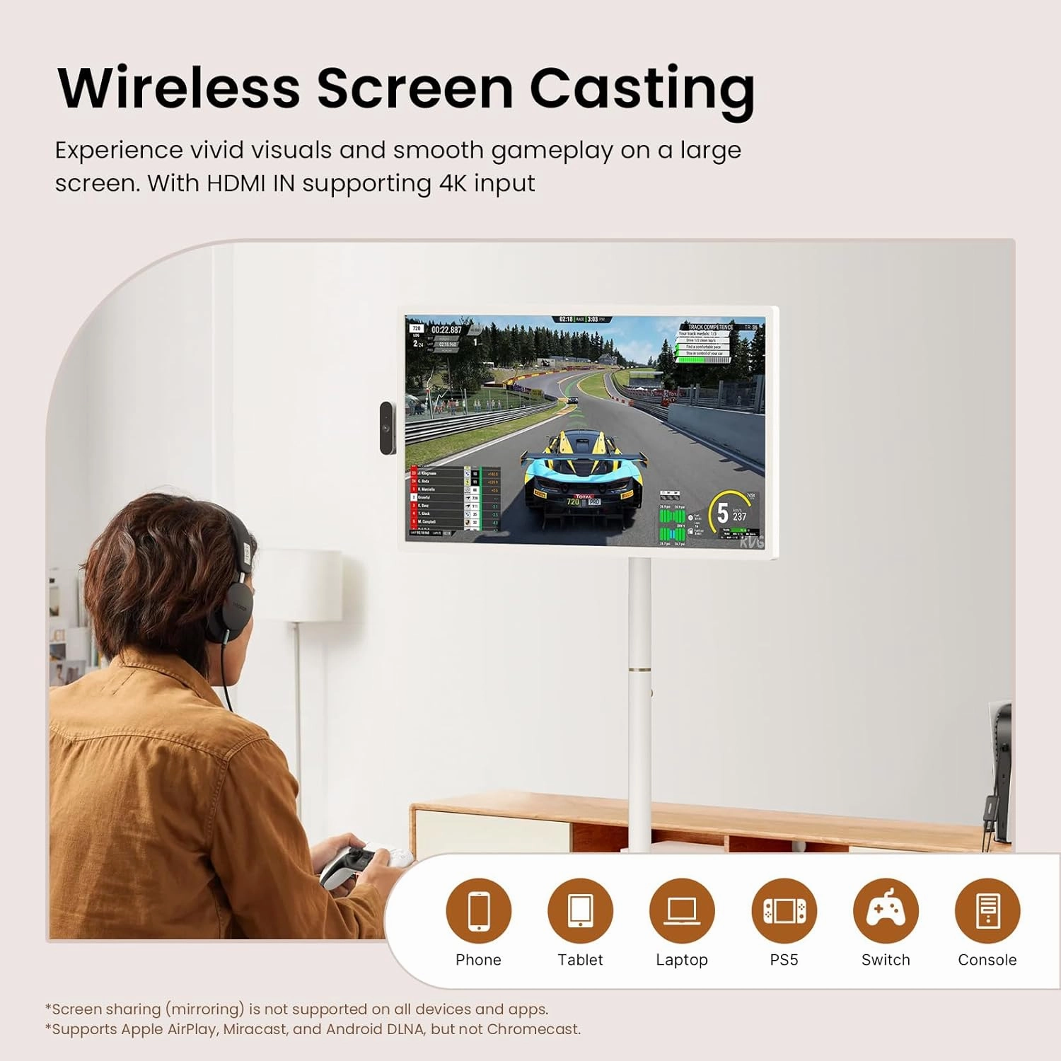 ApoloSign 32'' UHD 4K Smart Portable TV 2nd Gen, 16(8 8) GB RAM 256GB, Android 14, EDLA-Certified, Digital Calendar & Chore Chart, Built-in 9300mAh Battery, Full Swivel Rotation, Voice Remote Control