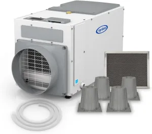 AprilAire E080 Pro Dehumidifier Bundle - 80 Pint Whole House Dehumidifier - Full Complete Kit - Crawl Spaces, Basements, Whole Homes, Commercial up to 4,400 sq. ft - 5 Year Warranty Included