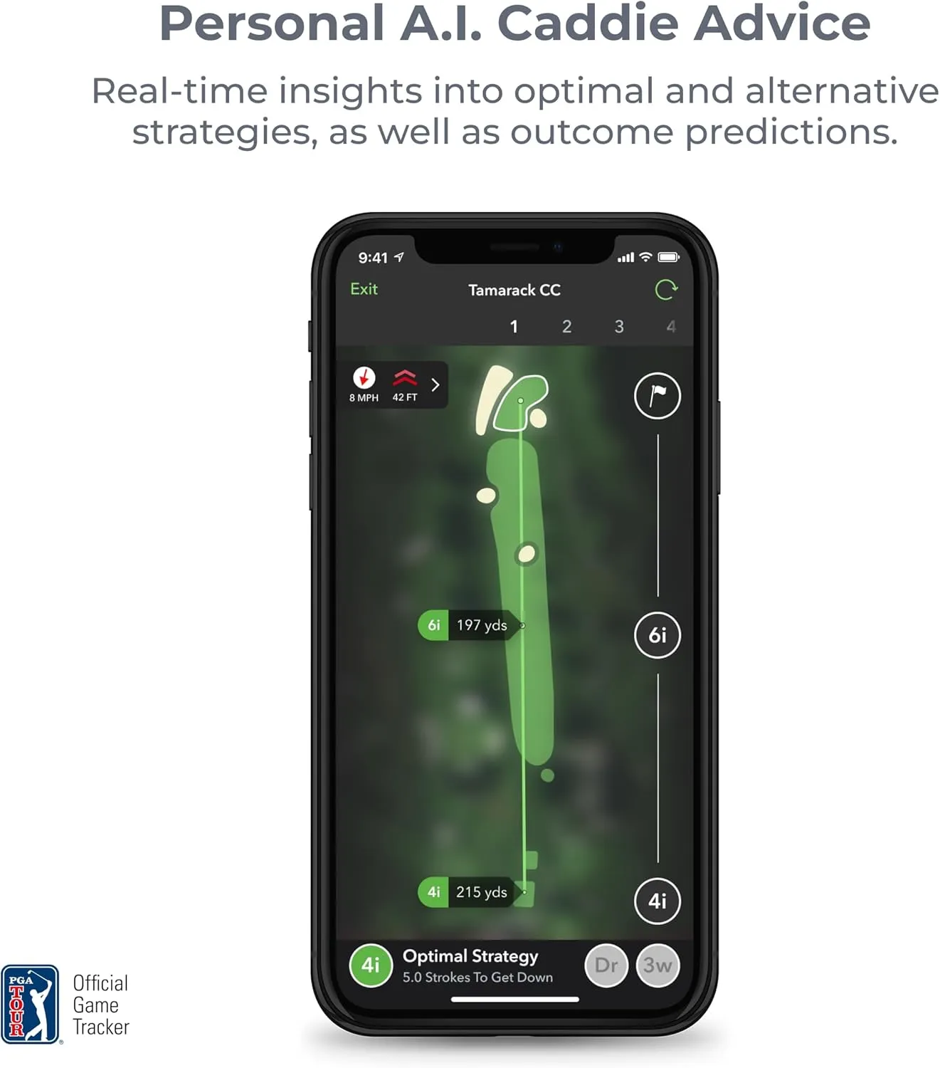 Arccos Golf Pride MCC & Tour Velvet Smart Grips: A.I. Powered Caddie, A.I. GPS Rangefinder & Smart Club Distances