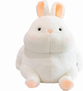 ARELUX Cute Bunny Plush Stuffed Animals Pillow:Soft Rabbit Plushie Toys Fat Hugging Plush Dolls Bedtime Kawaii Sleeping Plushie Home Decor Gifts for Girls Boys Kids Friend Birthday Christmas 10in