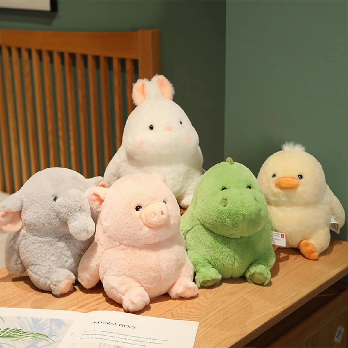 ARELUX Cute Bunny Plush Stuffed Animals Pillow:Soft Rabbit Plushie Toys Fat Hugging Plush Dolls Bedtime Kawaii Sleeping Plushie Home Decor Gifts for Girls Boys Kids Friend Birthday Christmas 10in