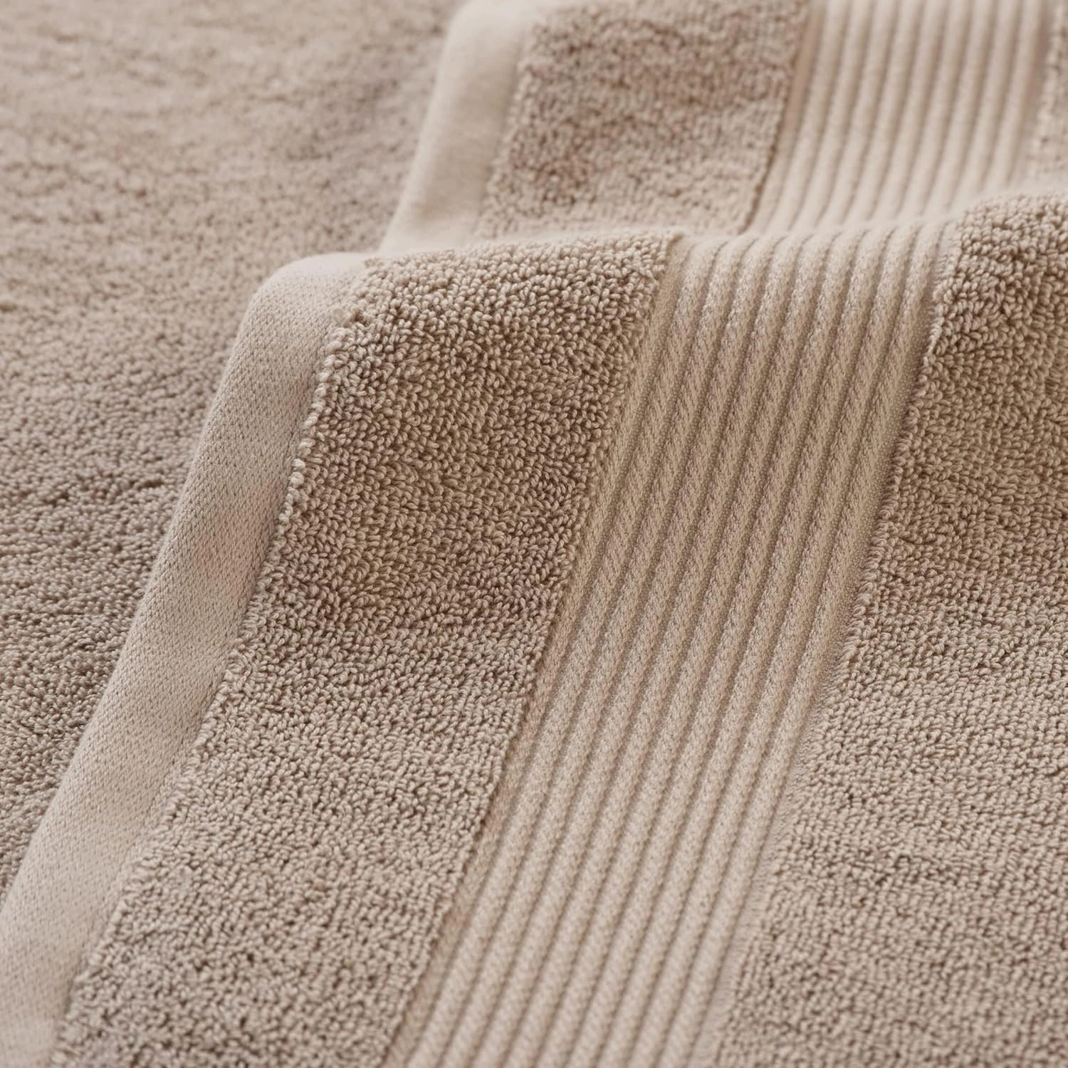 Arkwright Bath Washcloths 12 Pack - Super Soft 100% Cotton, 600 GSM Quick Dry & Absorbent, Luxury Face & Body Wash Cloth Towels for Hotels, Spa, and Vacation Rentals, Latte Beige