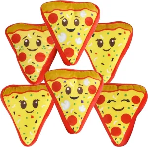 ArtCreativity Mini Plush Pizza Toys for Kids, Set of 6, Soft and Cuddly Soft Stuffed Toys in Assorted Designs, Plush Party Favors for Kids, Cute Pizza Party Decorations, 4.5 Inch