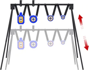 ATFLBOX AR500 Steel Target for Shooting Stand System Set, 63 Inch Adjustable Height, 3/8'' Thick 7''x12'' Silhouette and 4'' 6'' 8'' Gong Targets, 10pcs Paper Targets and Target Holder Expansion Kit