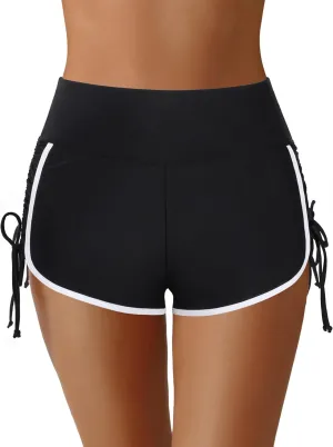 ATTRACO Women Swim Shorts High Waisted Swimsuit Shorts Swim Bottom Board Shorts