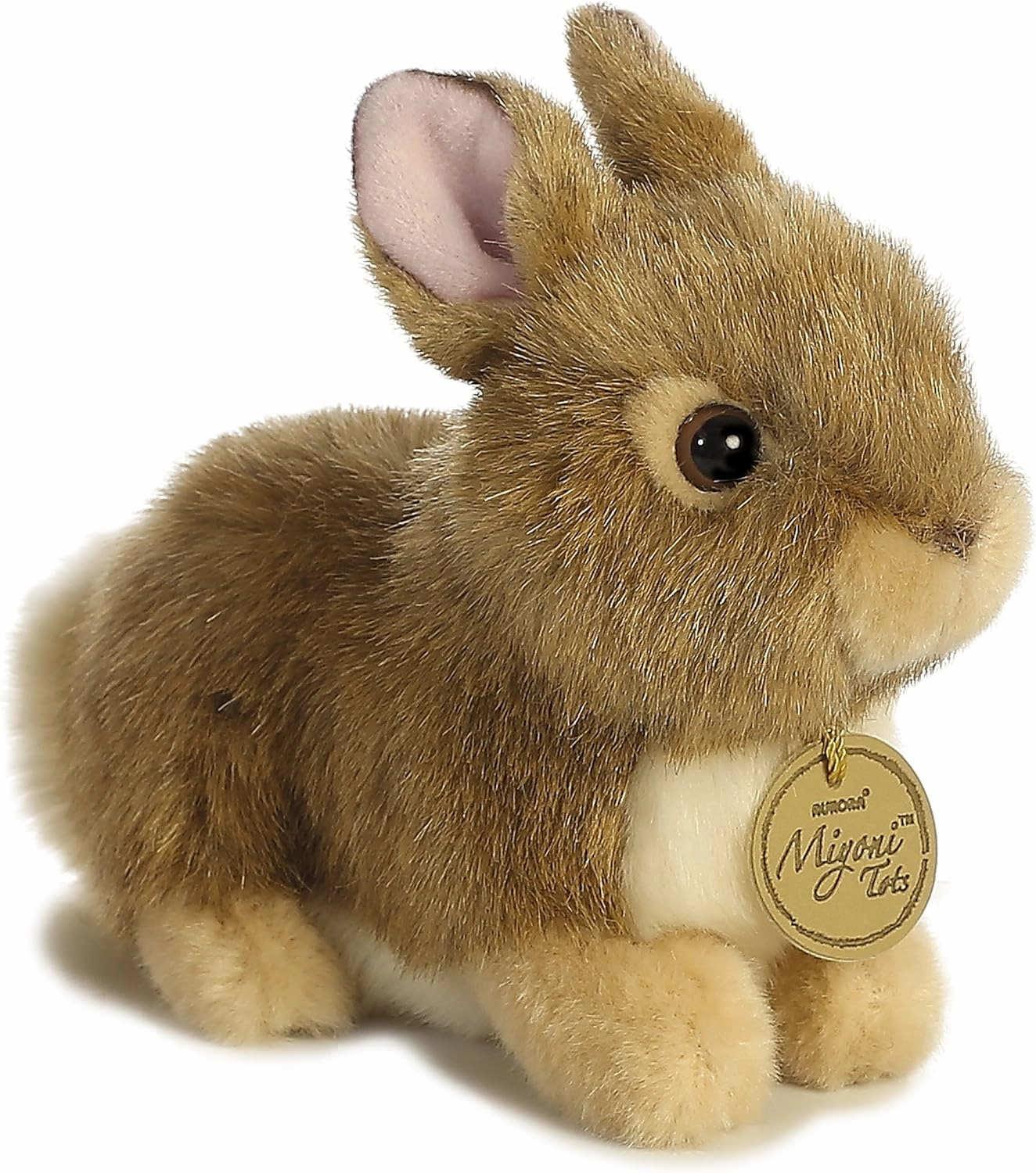 Aurora® Adorable Miyoni® Tots Baby Bunny Stuffed Animal - Lifelike Detail - Cherished Companionship - Brown 7 Inches
