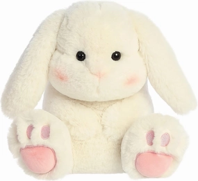 Aurora® Vibrant Spring Toe Bean Besties Bunny Stuffed Animal - Decorative Charm - Endless Fun - Cream 9 Inches