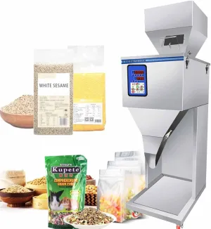 Automatic Dispensing Machine Quantitative Weighing Powder Rice Granule Dispenser Sugar Filling Machine 10-999g/10-1500g,Granule Bottle Pouch Filling Machine,w/Foot Pedal,10gto999g