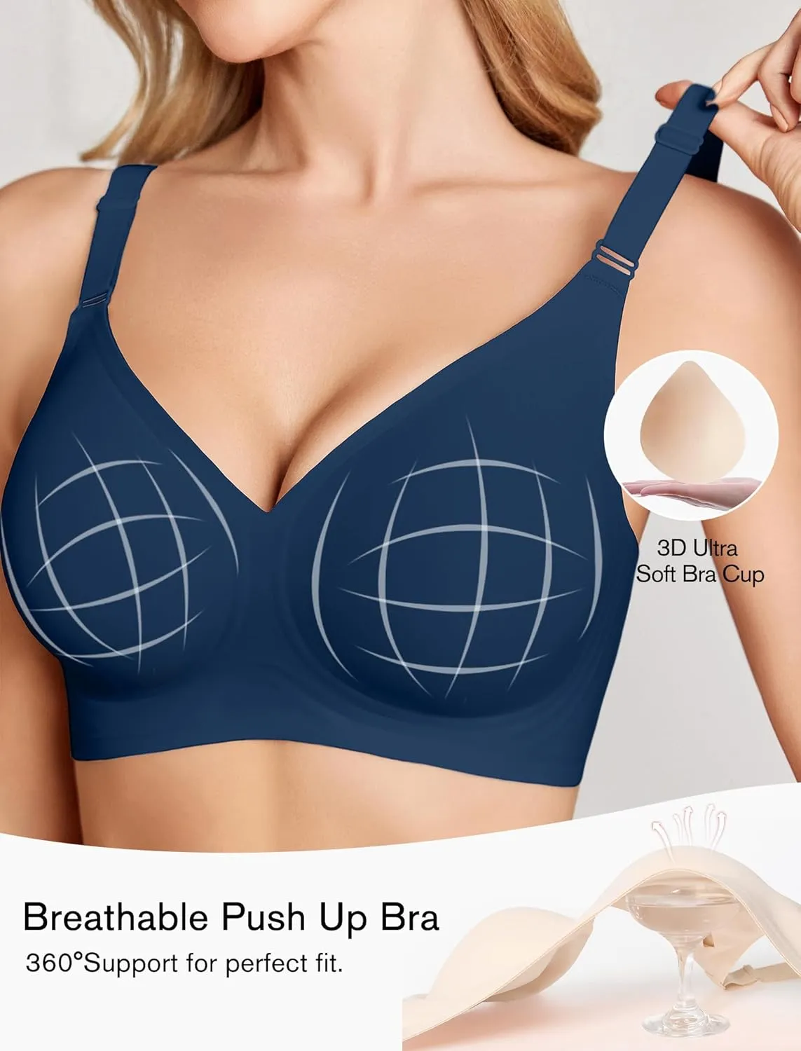 Avidlove Wireless Bras for Women Comfy Seamless Bra No Underwire Bras Full Coverage Bralettes Soft Comfortable Everyday Bra