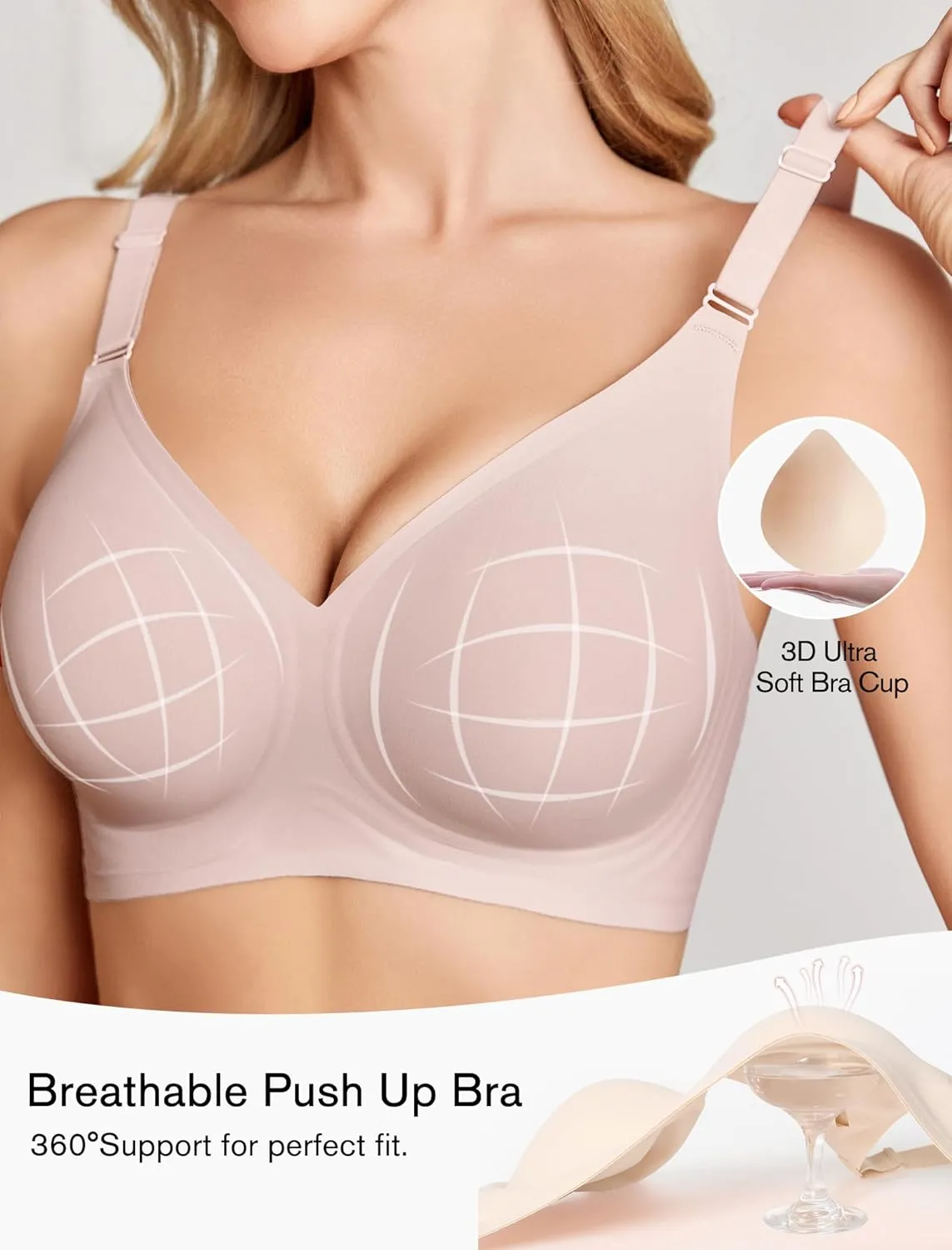 Avidlove Wireless Bras for Women Comfy Seamless Bra No Underwire Bras Full Coverage Bralettes Soft Comfortable Everyday Bra
