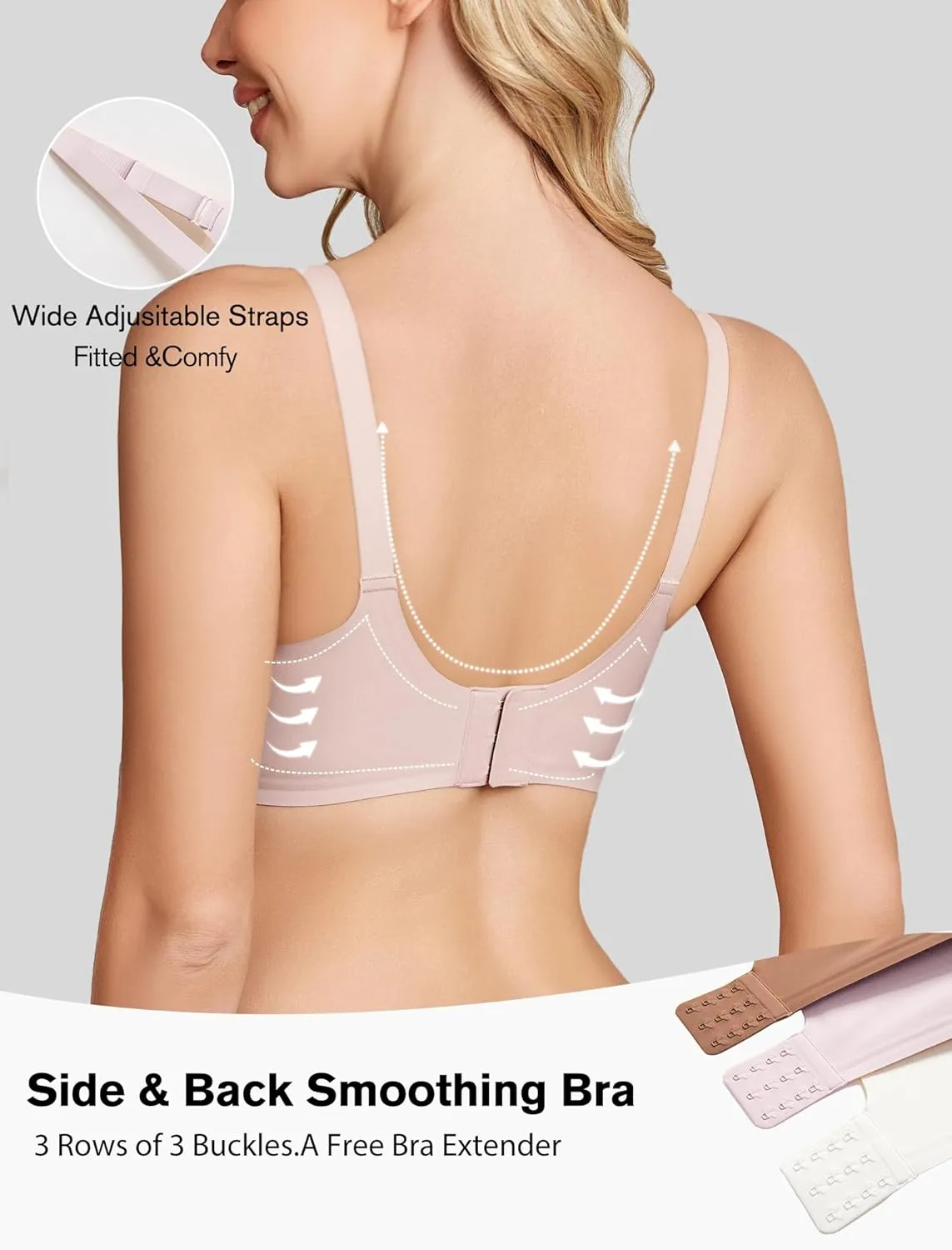 Avidlove Wireless Bras for Women Comfy Seamless Bra No Underwire Bras Full Coverage Bralettes Soft Comfortable Everyday Bra