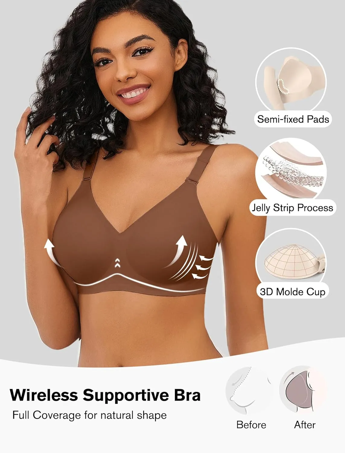 Avidlove Wireless Bras for Women Comfy Seamless Bra No Underwire Bras Full Coverage Bralettes Soft Comfortable Everyday Bra
