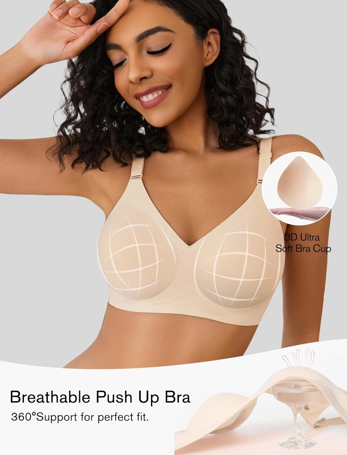 Avidlove Wireless Bras for Women Comfy Seamless Bra No Underwire Bras Full Coverage Bralettes Soft Comfortable Everyday Bra