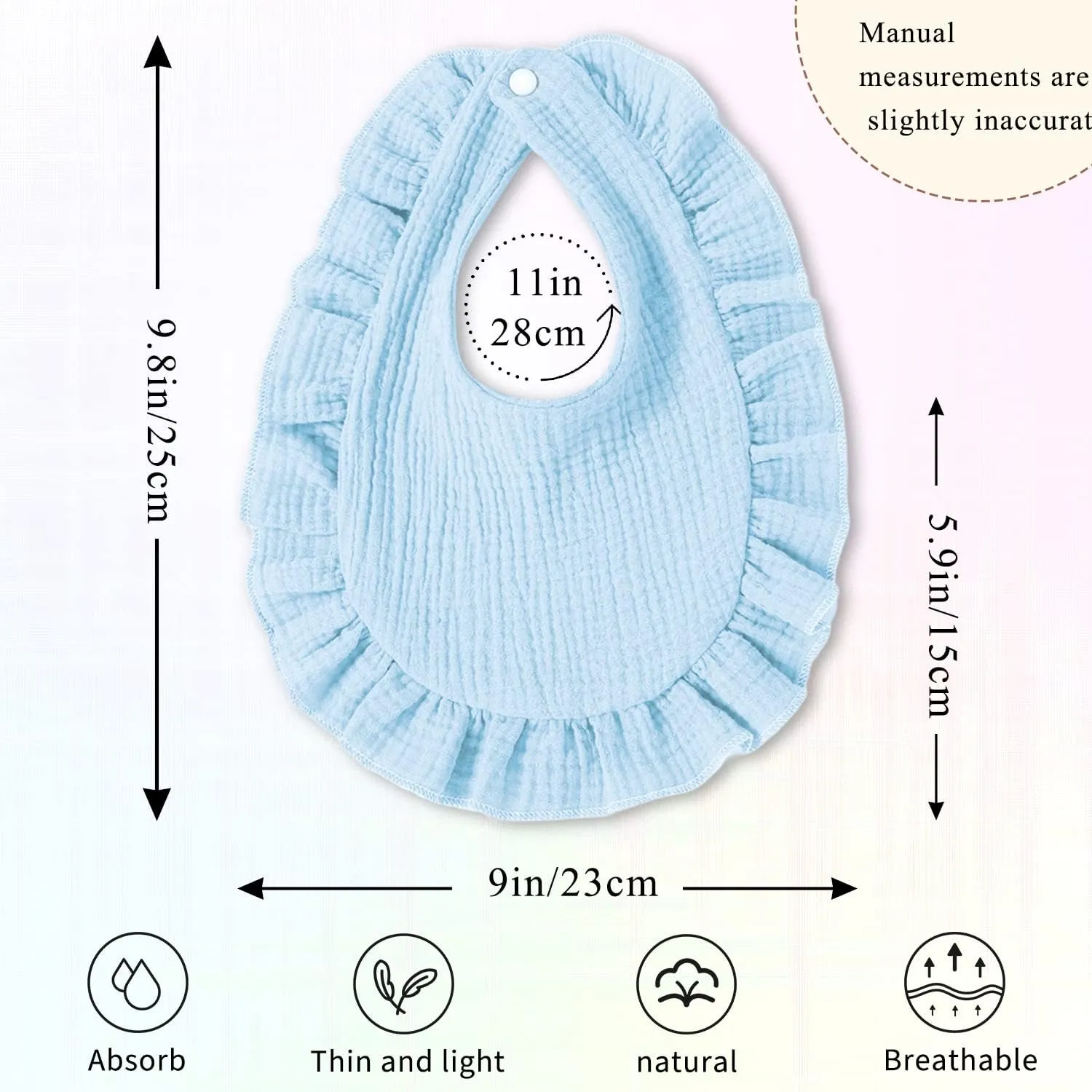 Baby Bibs Muslin Bibs 8 Pack for Drooling and Teething for Unisex Girls Boys