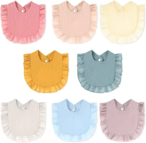 Baby Bibs Muslin Bibs 8 Pack for Drooling and Teething for Unisex Girls Boys
